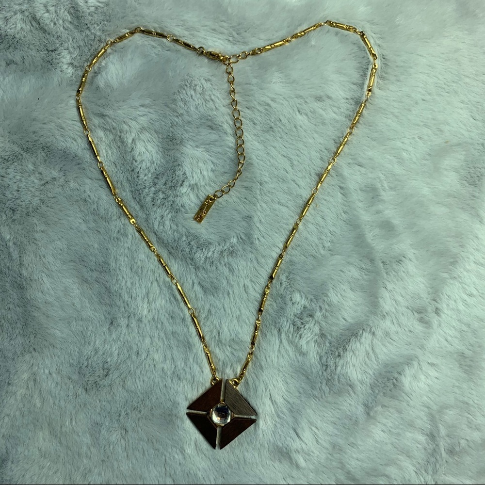 Jewelmint wood crystal necklace